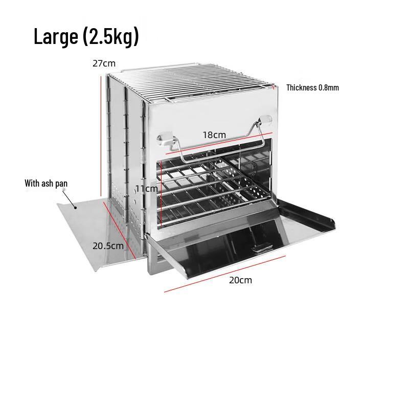OEING Portable Outdoor Wood Burning Stove & Grill Large
