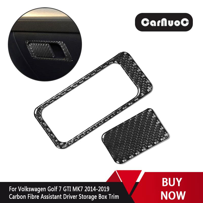 For Volkswagen VW Golf 7 GTI MK7 2013- Steering Wheel Circle Gear Box Wait Car Accessories Interior Carbon Fiber Stickers