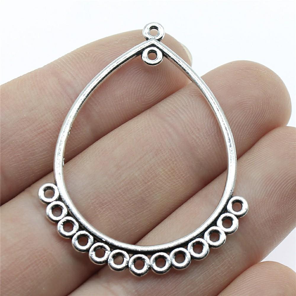 6pcs Antique Silver Color Earring Connector Charms For Jewelry Making Charms Earring Connector Jewelry Findings DIY