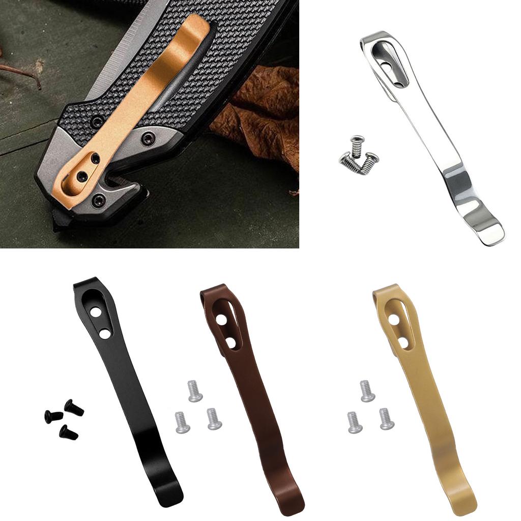 Clip da tasca in acciaio inossidabile, pinza posteriore per strumento da taglio, equipaggiamento EDC, resistenza, attacco per cintura, design antiruggine, strumento di riparazione