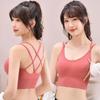 Plus Size Ribbed Strappy Sports Bra - Shockproof, Comfortable & Thin for Women’s Fitness