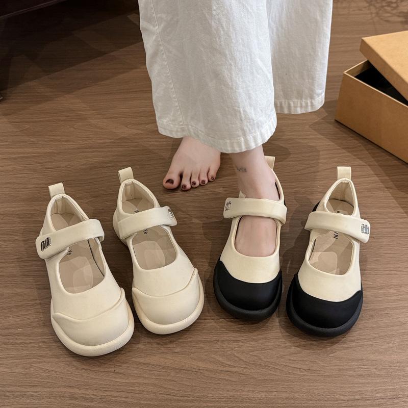 French ugly cute Mary Jane loafers women's 2025 new autumn small fragrance with skirt comfortable cloud puff shoes