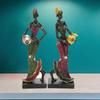 Vintage Art Design Cabinet Decor Desktop Ornament Resin Crafts Tribal Lady Figurines African Statue