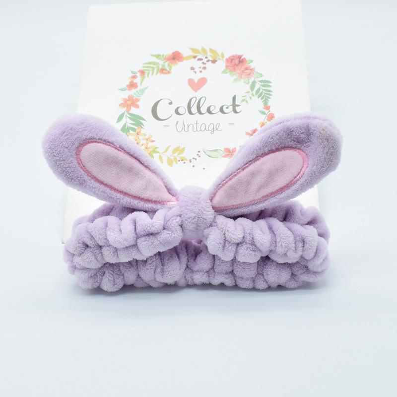 Cute Bunny Ears Women's Headband for Makeup Yoga Skincare Spa & Shower Soft & Funny for Washing Face