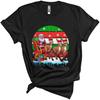 CUTEBUNNYSTORE Santa Riding Kangaroo Christmas Sleigh, Joyful Retro X-mas Santa Kangaroo, Australian Animal Unisex T-Shirt Black