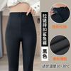 High-Waisted Zipper Compression Leggings Women Thick Fleece-Lined Tummy Control Shapewear Pants 9/10 Length