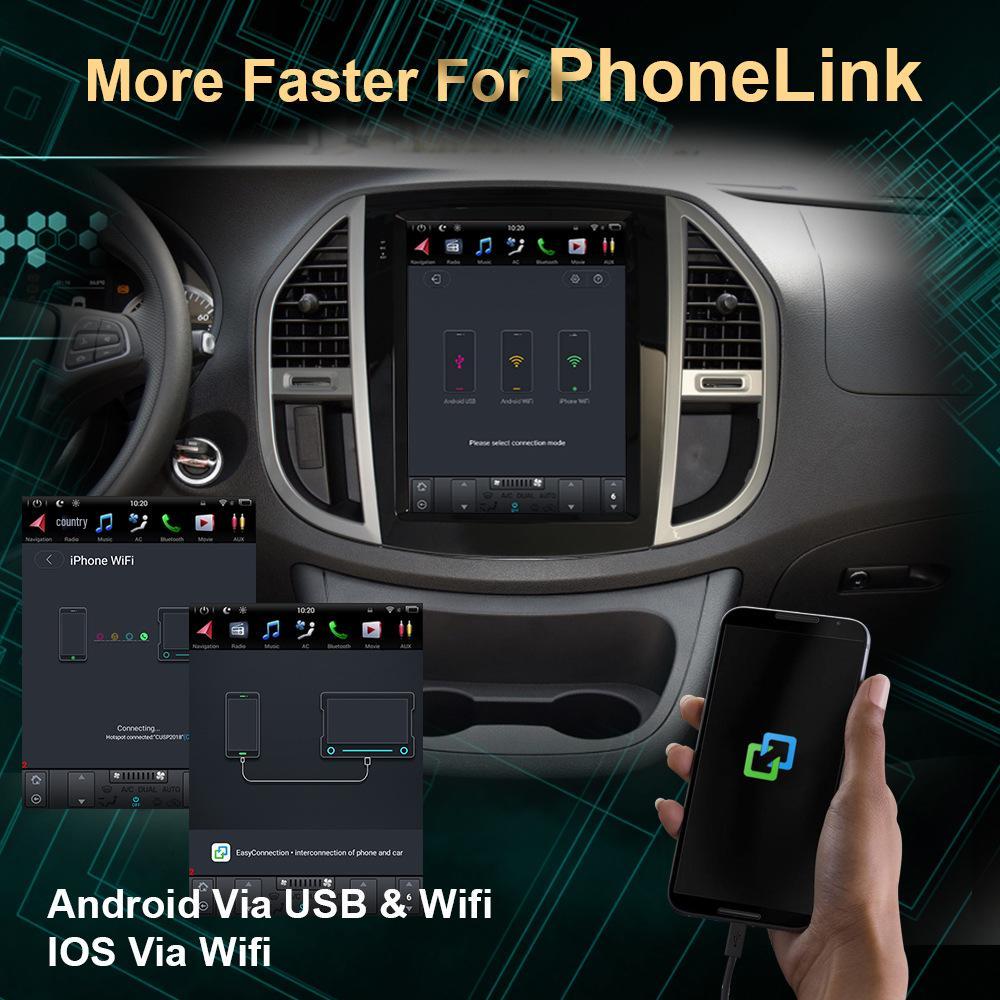 Bluetooth MP5 Player with Wireless CarPlay for 2016 VITO Metris - Smart Central Control Screen