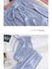 Women's Summer Ice Silk Wide-Leg Pants: One or Two-Piece Set, Korean Style, High Waist, Slimming, Floor-Length.