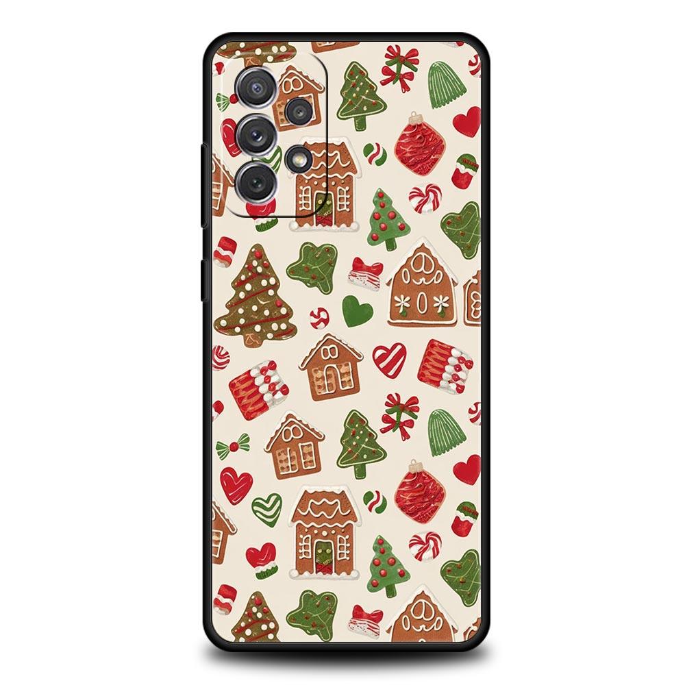 Cartoon Christmas Phone Case For Samsung Galaxy A15 A13 A51 A71 A41 A31 A21S A03S A05 A35 A32 A55 A23 A25 A33 A53 A73 5G Cover