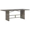 Garden Table with Glass Top Gray 190 X 80 X 75 Cm Poly Rattan