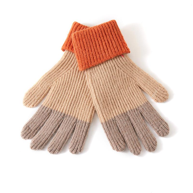 BrandNew FallSeason and ColdSeason Style Korean Version of Warm Knitted Gloves Dew Refers To Riding Ladies Cold Plus Velvet Gloves