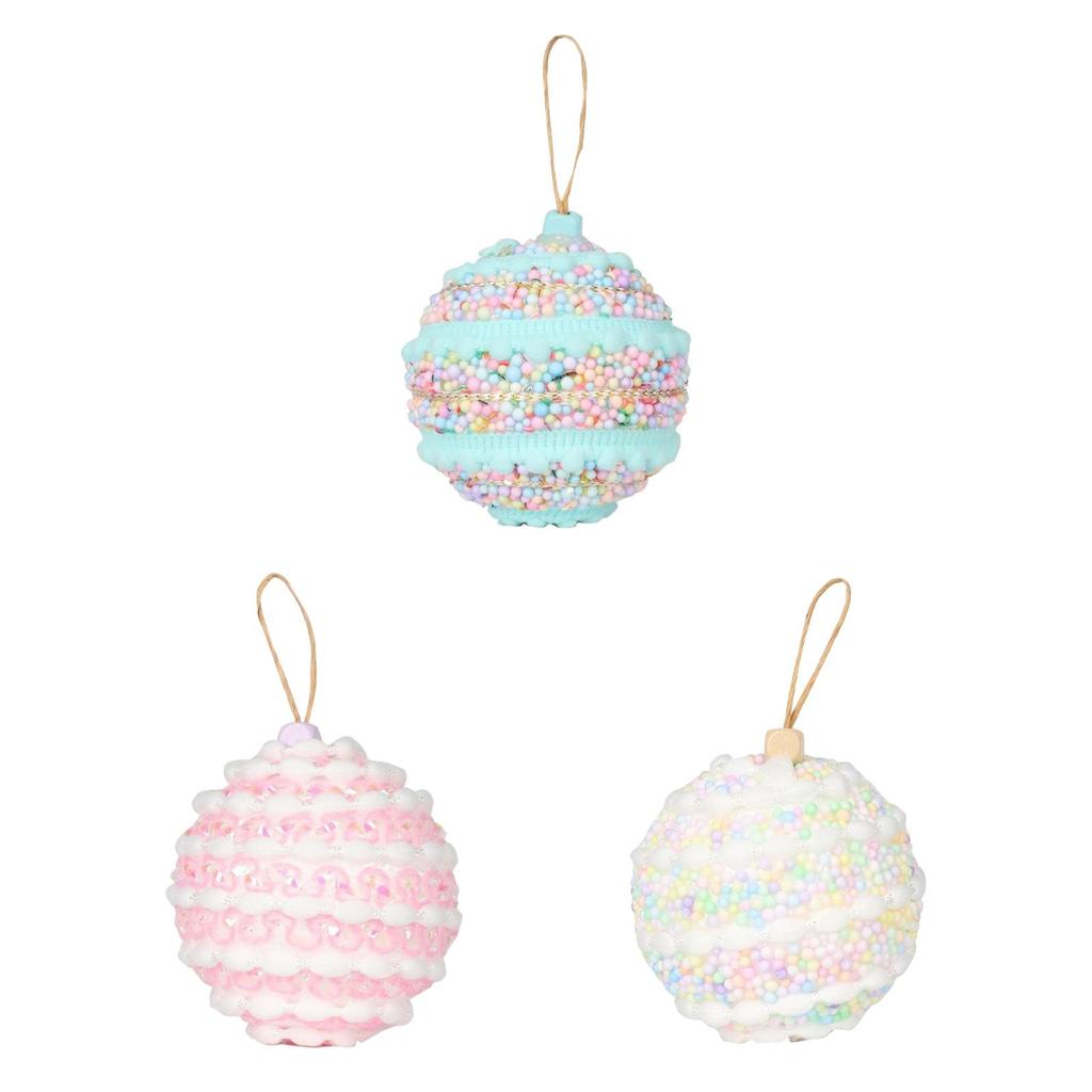 3x Christmas Ball Ornaments Xmas Decor DIY Classic Gift 8 Cm Pendant Drop for