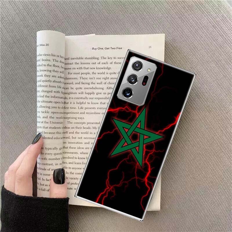 Morocco Flag Soccer Phone Case For Samsung Galaxy S25 Edge S24 S23 FE S22 S26 Ultra S21 S20 S10 Plus Capa Soft
