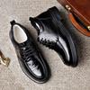 Autumn and Winter Wool Men's Leather Shoes High Quality  Leisure Business and Office Outdoor Warm Gentleman Shoes