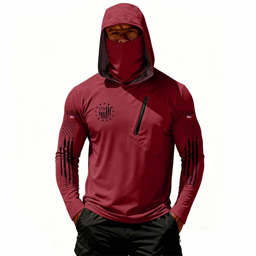 Herren Casual Kapuzen-Langarm-Sonnenschutz-Oberteil