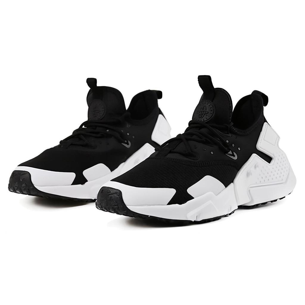 Nike Air Huarache Retro Comfortable Sports Fabric Shock Absorption Non-Slip Low-Top Casual Running Shoes Men sneaker White Black AH7334-013