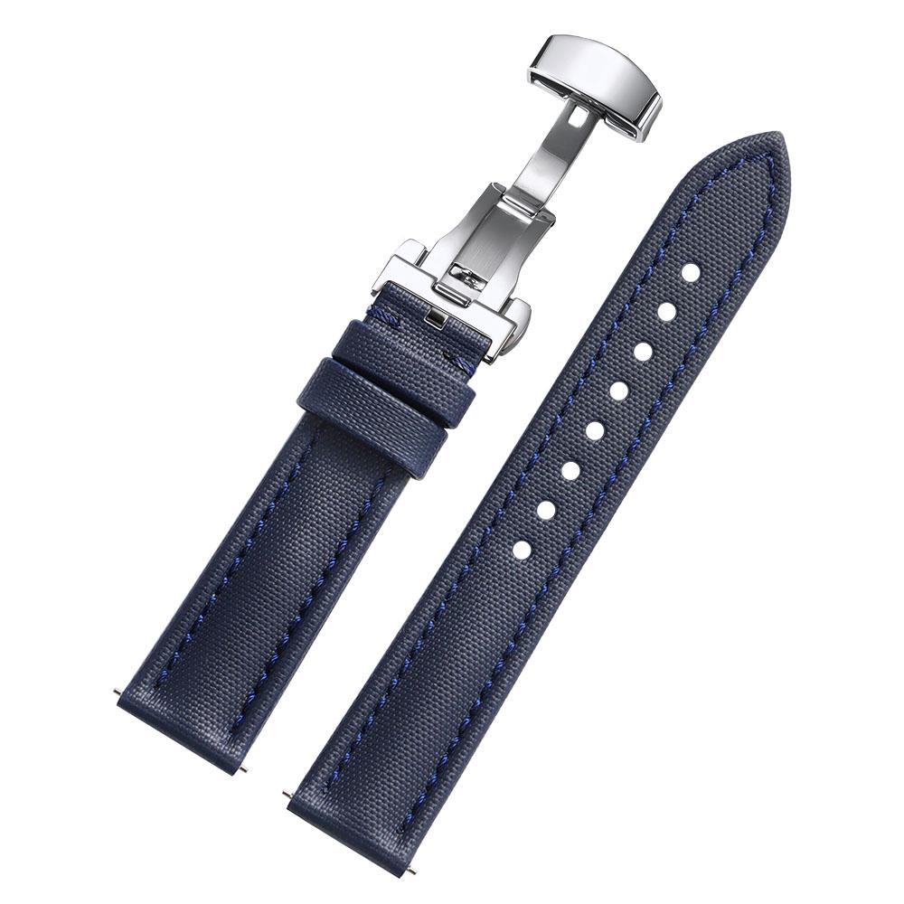 Waterproof Sailcloth Watch Band Butterfly Buckle Sailcloth Strap Quick Release 18/19/20/21/22mm Durable Nylon Bracelet Wristbelt