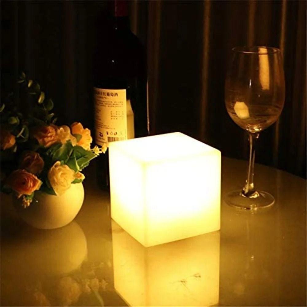 Mini Led Cube Light Colorful Atmosphere Light Desk Decorative Square Night Light  Garden Hotel