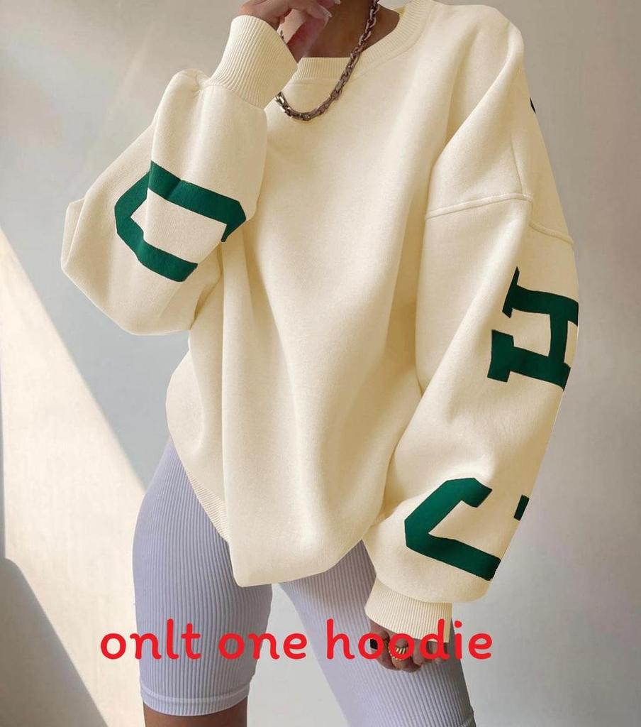 Casual Fashion Letter Print Thick Pullover Sweatshirt For Women Winter 2022