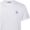 STONE ISLAND Plain Logo Crew Neck Short Sleeve T-Shirt Men Tops Off-White K1S1521002-37S0057-V0001