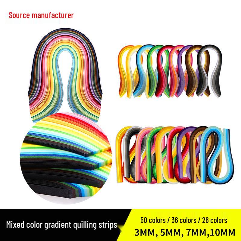 Quilling Paper Strips, 5mm, 26 Colors, 260 Strips - Craft Material