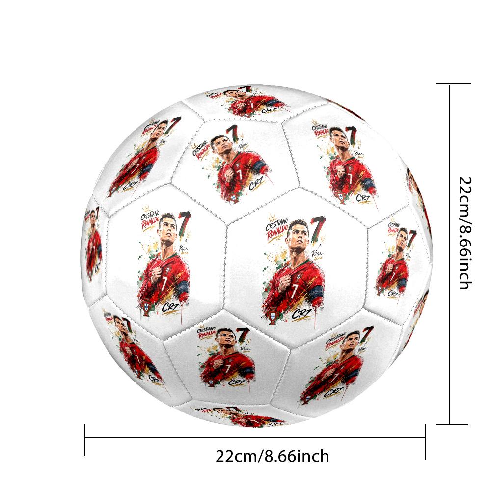 Ronaldo's Cr7 Portugal Legacy Size 5 Soccer Football Machine-Stitched Indoor/Outdoor Training and Matches Perfect Gift for Sports Enthusiasts