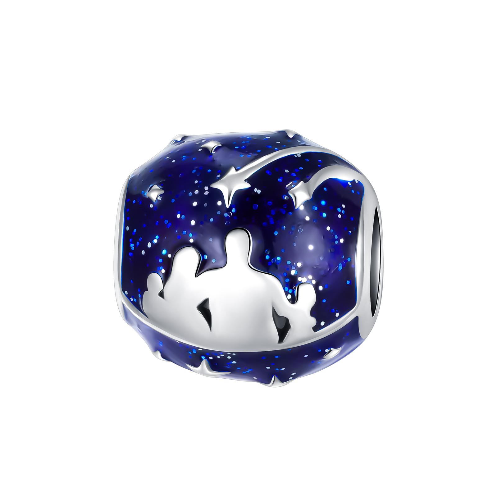 

copper blue starry sky family boutique charms fit original bracelet charm bead necklace Diy female jewelry High Quality