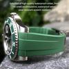 Silicone Watch Strap with Curved End, 20mm, 21mm, Compatible with Rolex Submariner GMT Daytona Deep Sea Dweller Explorer 2, Black 20mm Black Buckle.