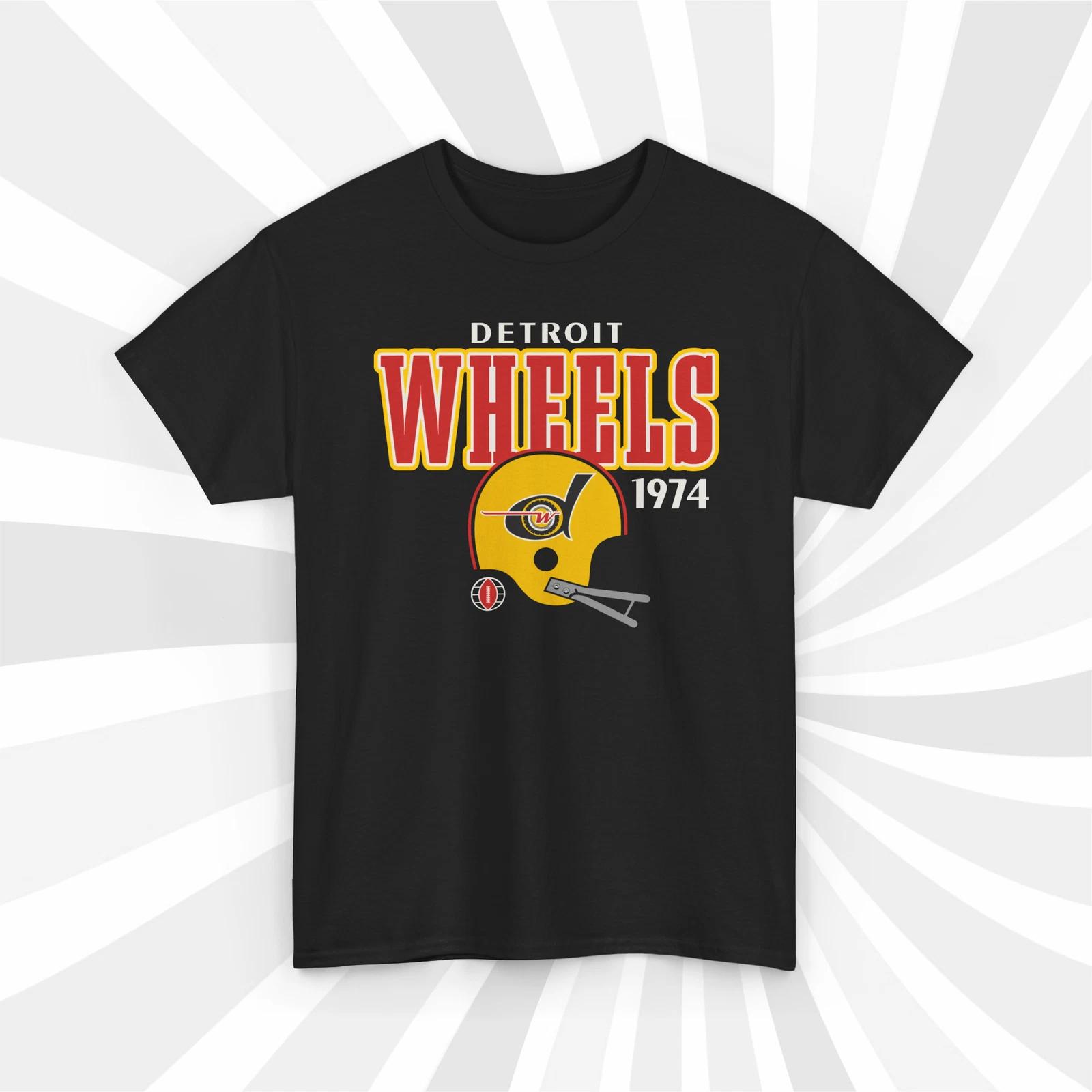 Detroit Wheels 1974 WFL Vintage Football Helmet T shirt - Lions 4XL