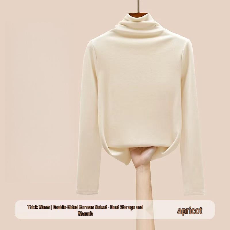 Plüsch-Langarm-Basisshirt für Mädchen mit hohem Kragen - Herbst/Winter 2025 Edition
