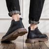 Men's Mid-Cut Leather Martin Boots - British Style Casual Spring/Autumn Work Shoes