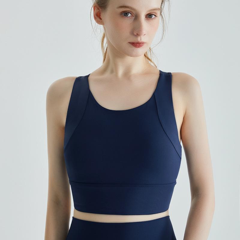 Shockproof Breathable Back Fitness Top With Bra Pads Sports Underwear For Women