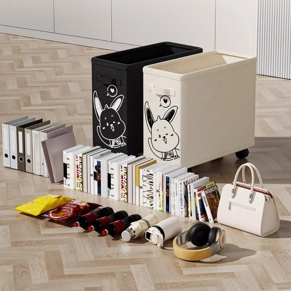 Oxford Cloth Foldable Storage Basket Space Saving with Wheels Multifunctional Corner Shelf Large Capacity Storage Rack