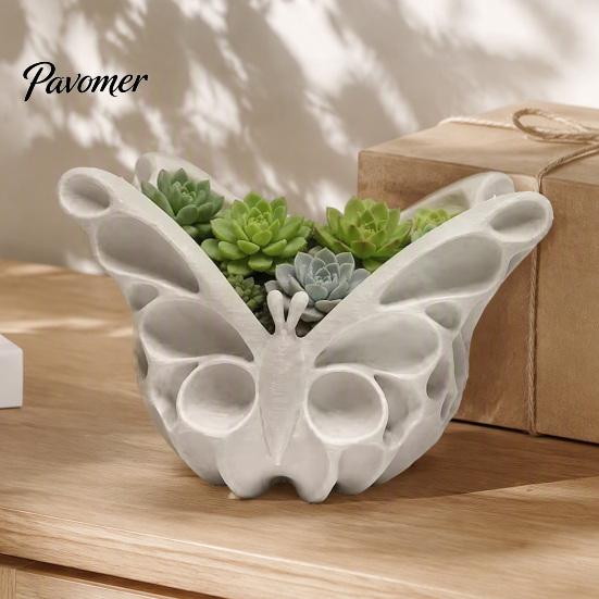 Cute Trinket Dish for Office 3D Printed Butterfly Storage Box, Decorative Succulent Planter, Desktop Modern Minimalist Home Accents Organizer