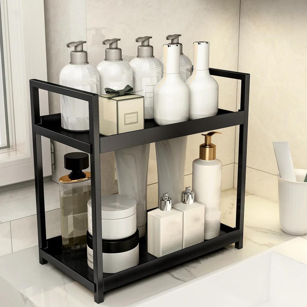 Cosmetics Storage Box, Double-layer Storage Rack, Kitchen Storage Rack, Bathroom Countertop, Dressing Table Rack