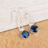 London Blue Topaz Gemstone 925 Sterling Silver Jewelry Handmade Earrings 1.90" EE-46-3