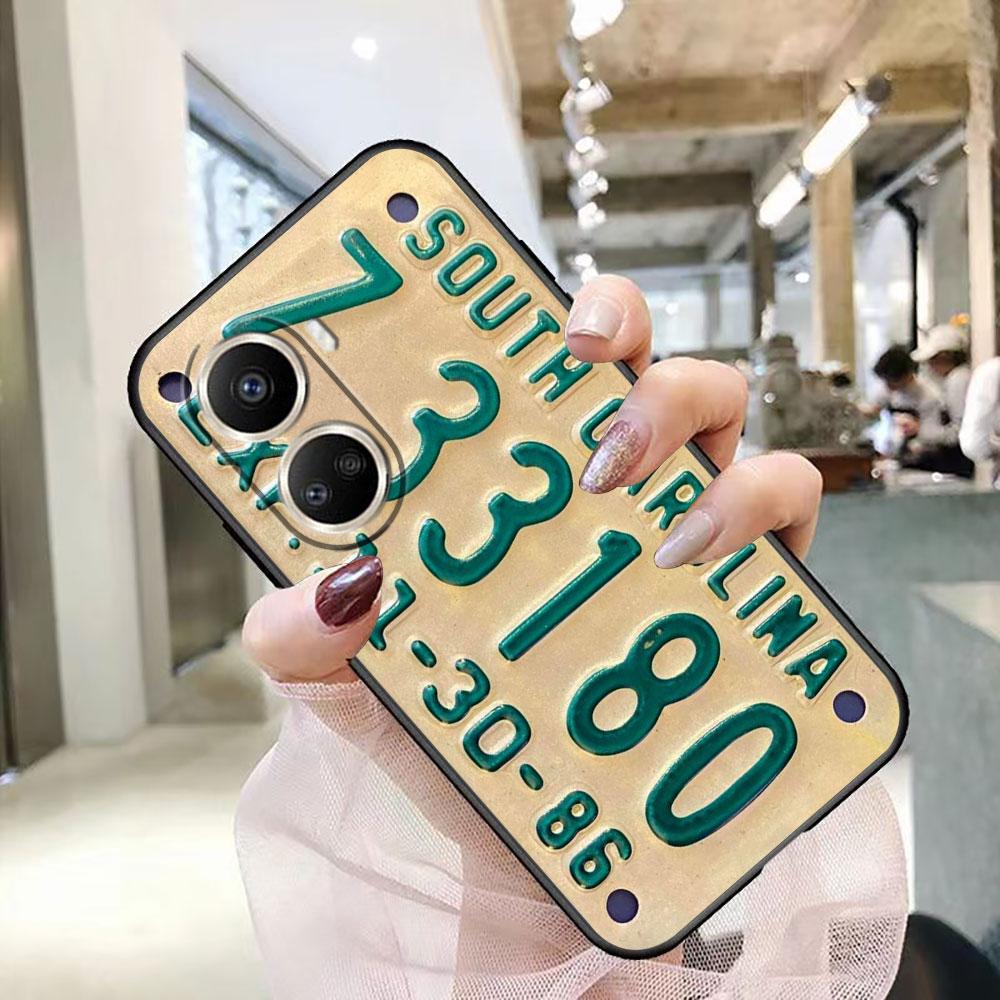 Vintage Classic License Plate Case For HUAWEI NOVA Y70 3I 7I 8I 9SE P30 Y9 HONOR 8X 9X 20 90 X5 X6B X7A X7B X8B X9 X9B X9A Case