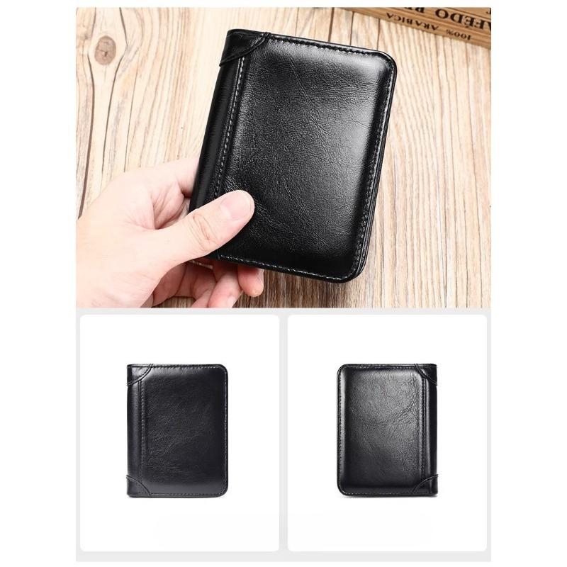 Men’s PU Leather Bifold Wallet RFID Blocking Short Wallet Multi Card Slot Coin Pocket ID Window Casual Business Wallet for Men