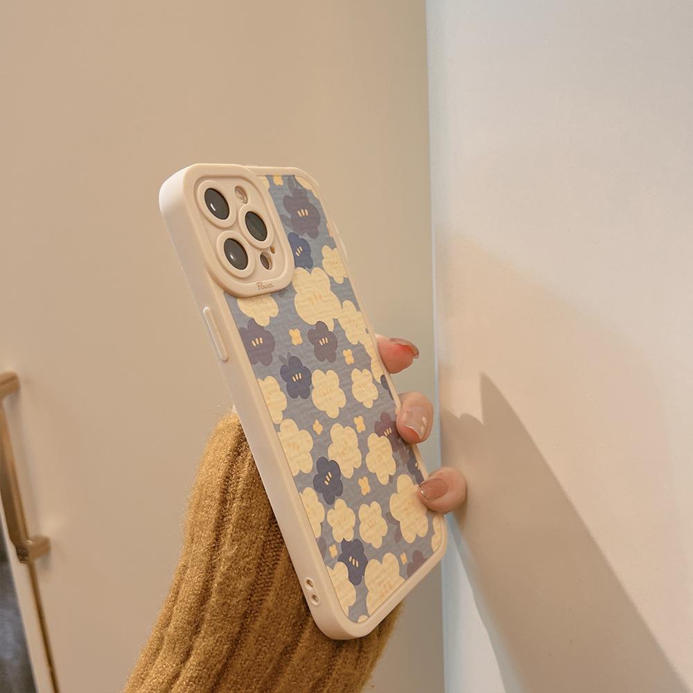 Temperament Florals Suitable for Iphone14 Mobile Phone Case Apple 11 Retro 16 All Inclusive 15 Promax Angel Eyes 8