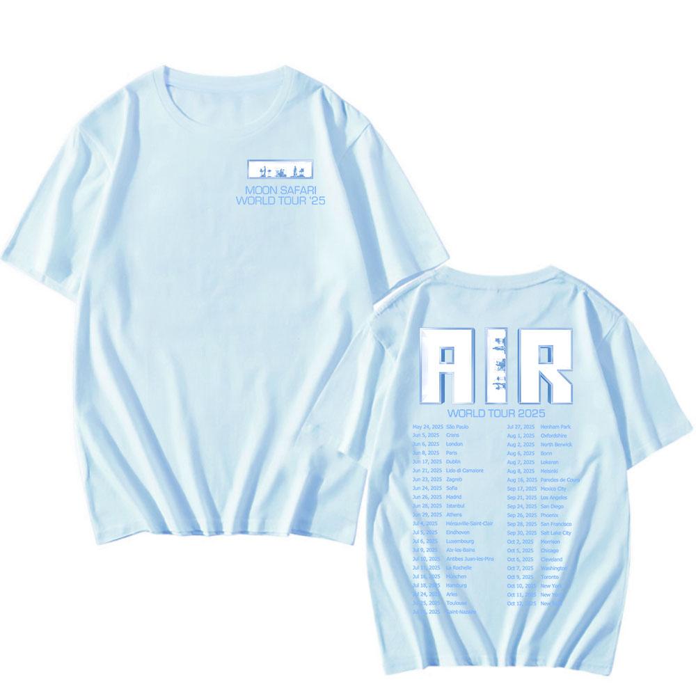 Baumwoll-T-Shirts Air MOON SAFARI Welttournee 2025 T-Shirt Sommer Kurzarm Herren Damen T-Shirts Locker Rundhals Freizeit T-Shirt Druck