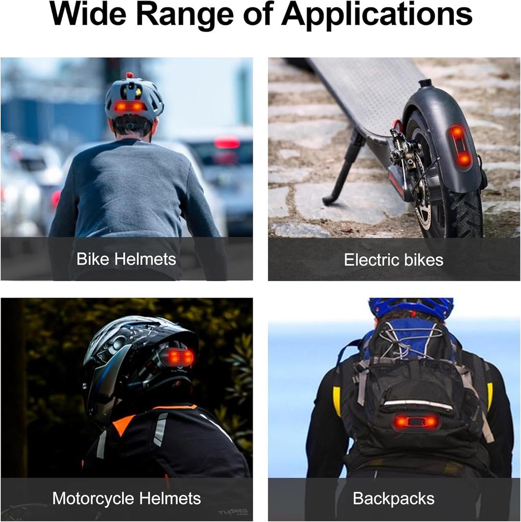 Motorradhelm Licht Wiederaufladbar Wasserdicht LED Sicherheits Signal Warnung Rücklicht Fahrrad Nachtlauf Blinkendes Rücklicht