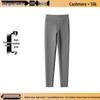 Women's Double Layer High Waist Wool Cashmere Silk Pants - Warm Velvet Lined Base Layer for Autumn