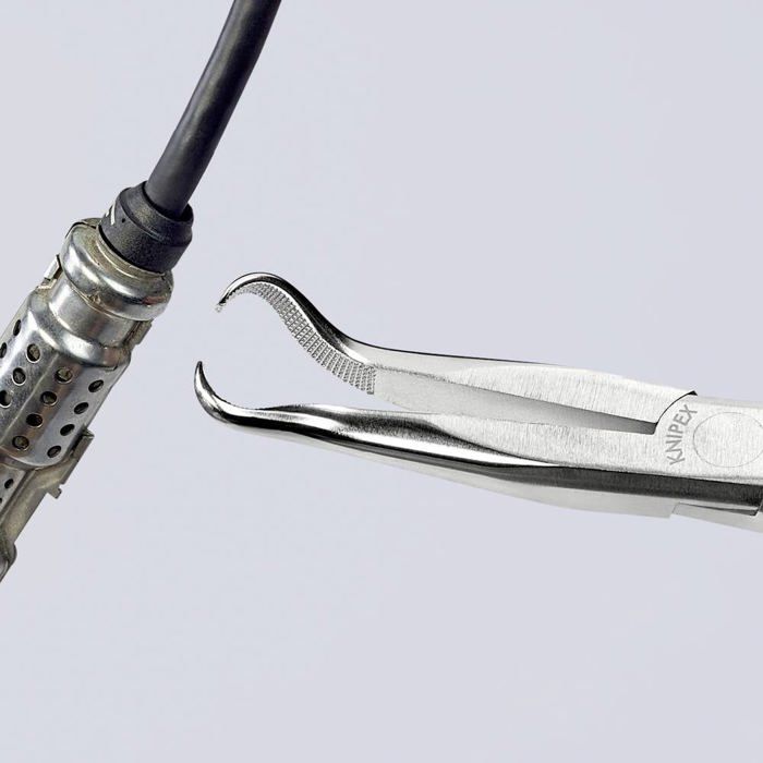 Knipex 38 95 200 pour l'électronique et la mécanique de précision Pince plate à becs ronds coudée à 45° Acier électriqu
