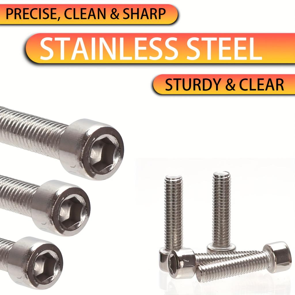 240 Pcs Stainless Steel Hex Nut and Bolt Assortment Kit - M4, M5 Hex Head - Includes Flat Washers