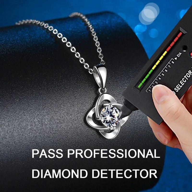 D Color 100% Moissanite Clover Necklace 1 Carat VVS1  Lab Diamond Flower Pendant Necklace For Women Girls Birthday Wedding Gift