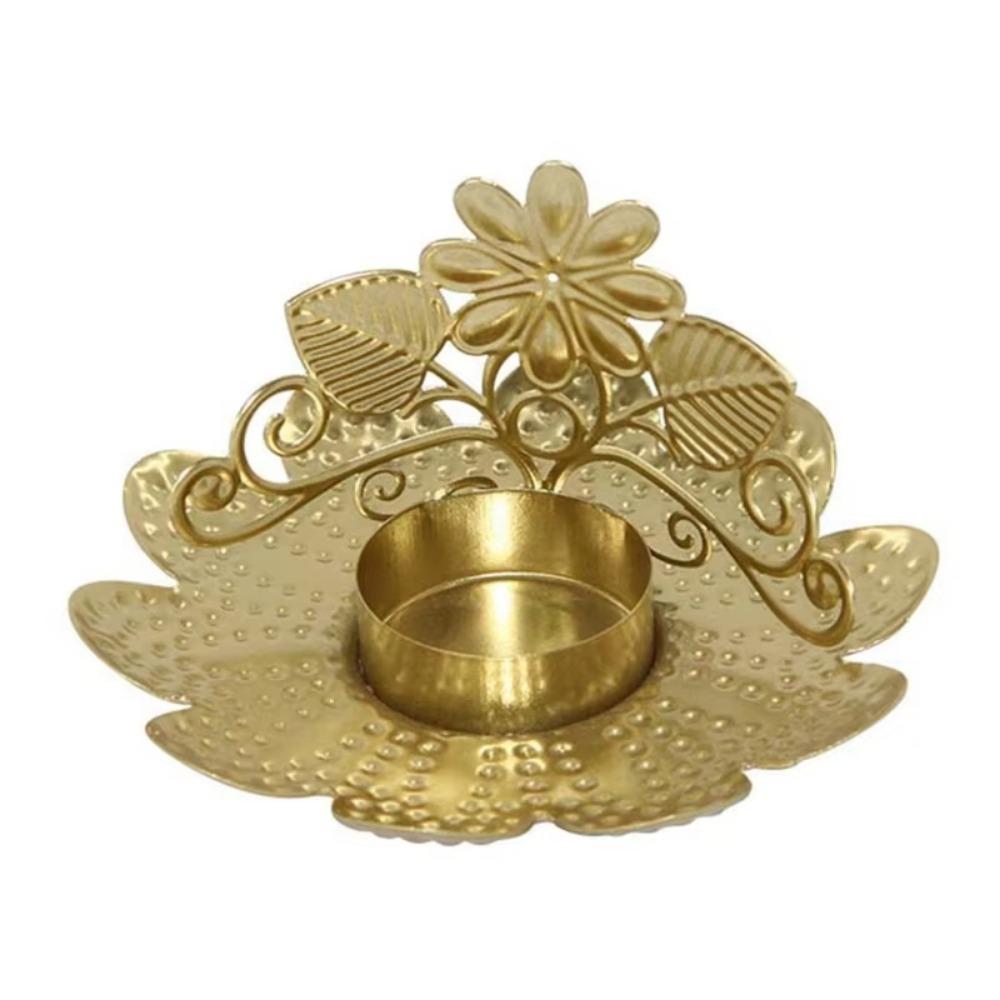 Unique Floral Candle Stand 3D Iron Candle Holder High-grade Gold Candle Holder Living Room
