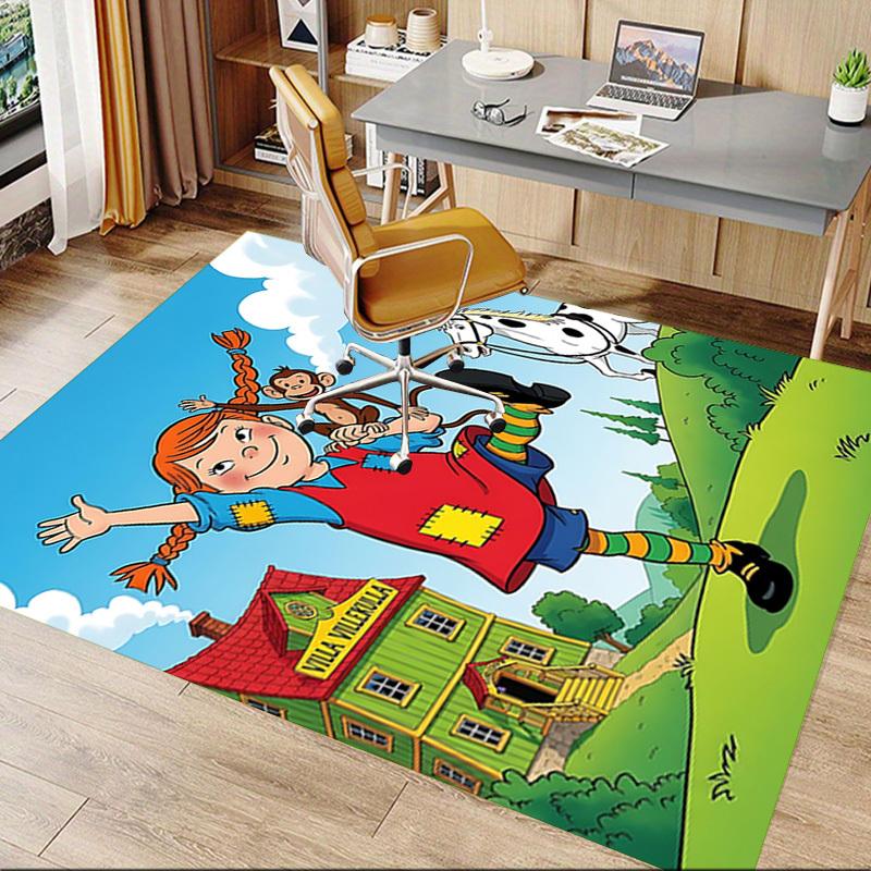 1 st Pippi Långstrump Villa Villekulla Extra Stor Halkfri Golvmatta, Kontor, Familj, Sovrum, Studio Stor Yta Matta Inomhusmattor