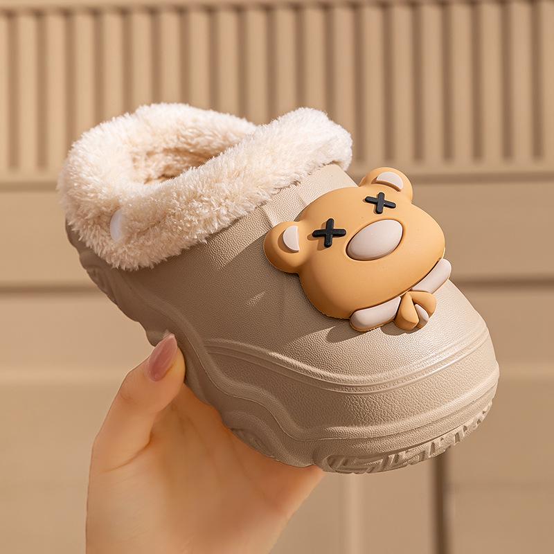 Cozy Waterproof Cotton Slippers for Kids: Warm, Velvet-Lined, EVA, Detachable, for Boys and Girls, Big Kids & Toddlers, Parent-Child Matching