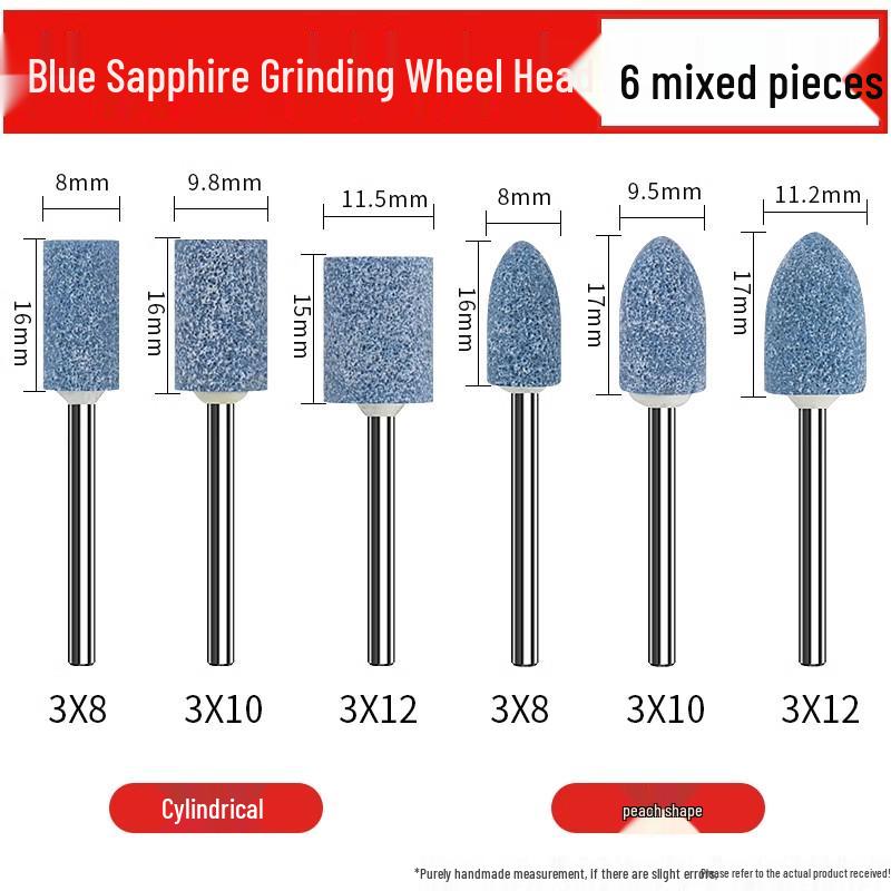 Flint 3mm Blue Corundum Grinding Wheel Head for Metal Rust Removal & Polishing, Electric Drill Grinder Attachment.