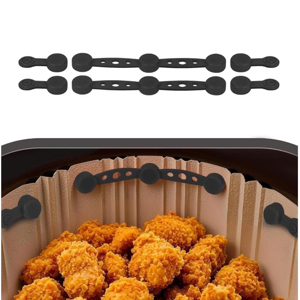 

2/4 шт. Магнитная силиконовая пряжка для аэрофритюрницы, Зажимы для крепления бумаги для выпечки для аэрофритюрниц, для удержания пергаментной бумаги для аэрофритюрницы